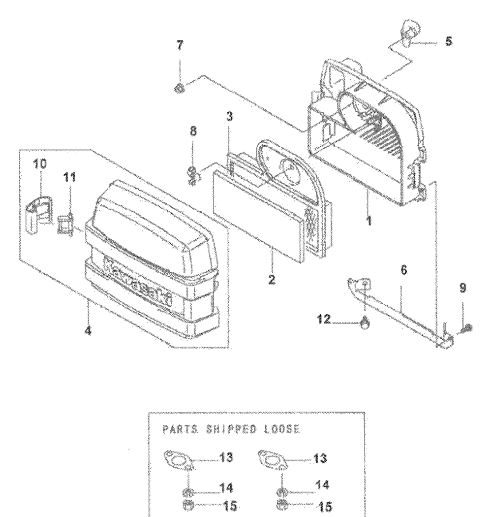 Air Filter Diagram and Parts List for Z-FORCE15 53AA5D2L100 Cub Cadet Lawn Tractor